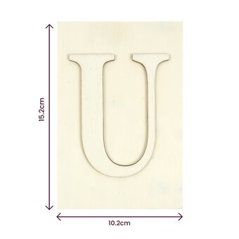 Wooden Letter U Plaque 10cm x 15cm image number 4