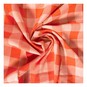 Orange Gingham Print Viscose Fabric by the Metre image number 1