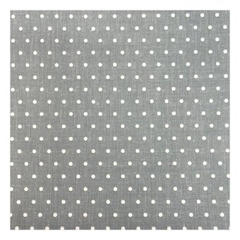 Silver Grey Simple Polka Polycotton Fabric by the Metre image number 2