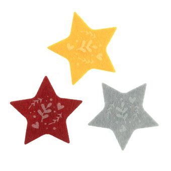 Floral Star Felt Toppers 3 Pack