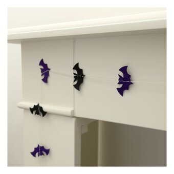 Purple and Black Paper Bat Garland 2m image number 3