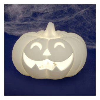 LED Ceramic Pumpkin Face 12cm