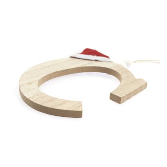 Hanging Wooden Christmas Letter C 9cm image number 4