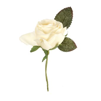 Single Cream Rose Pick 13cm