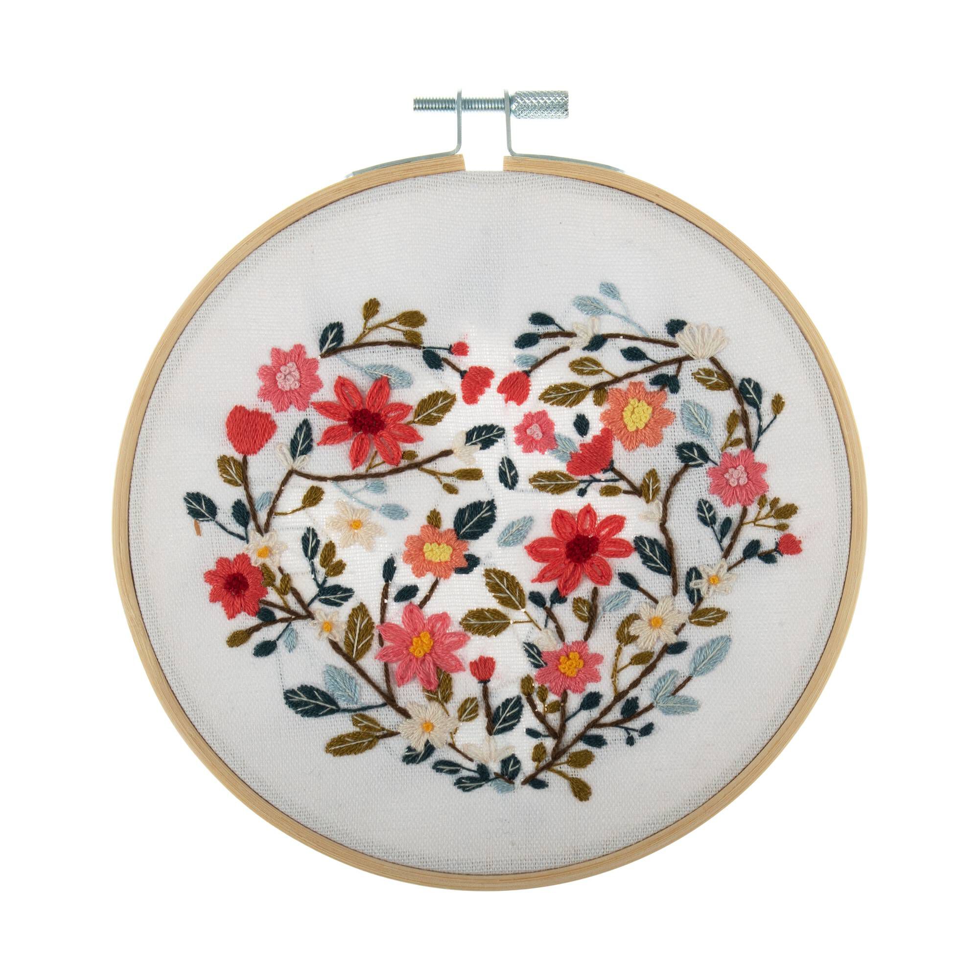 Trimits Floral Heart Embroidery Hoop Kit | Hobbycraft