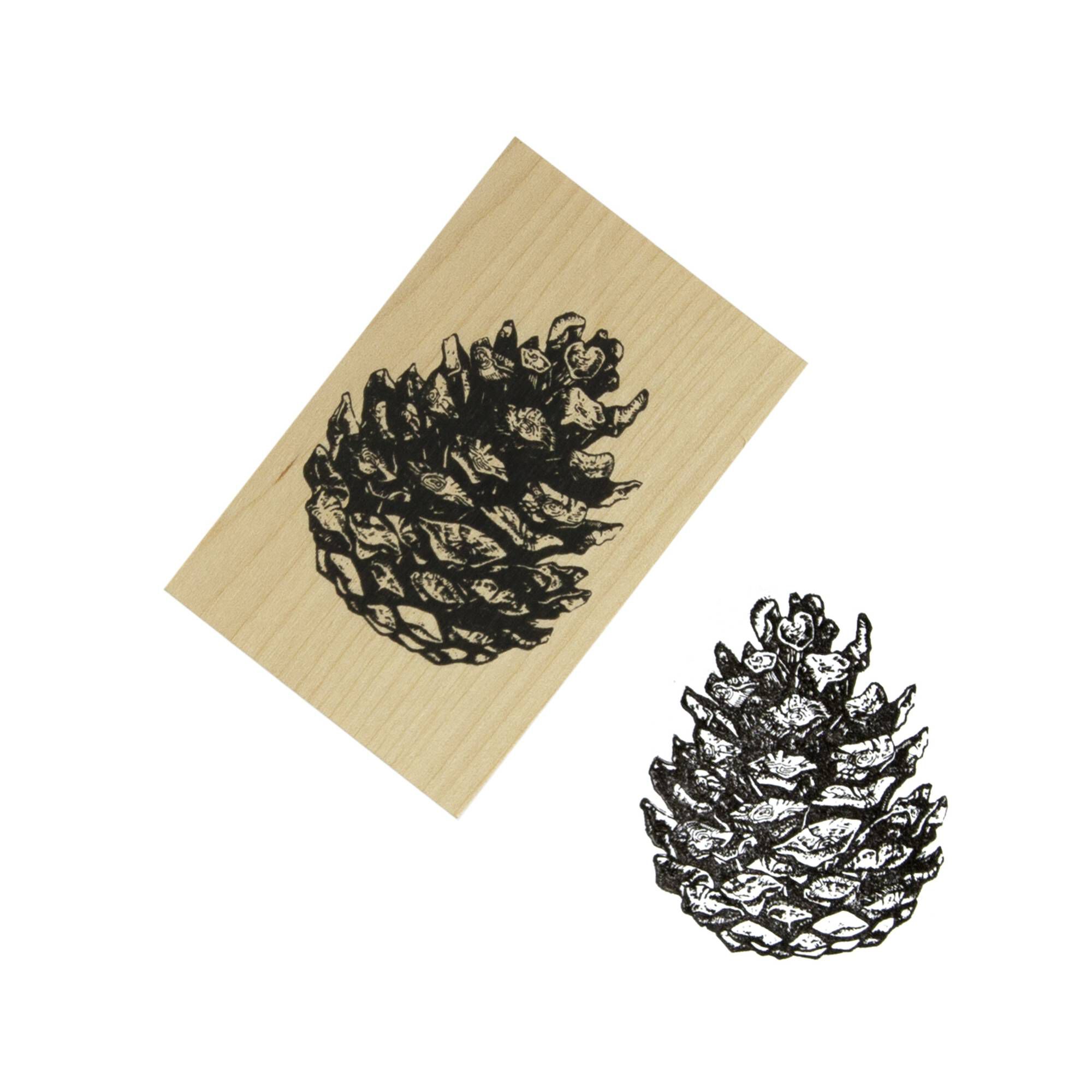 Pinecone Wooden Stamp 5cm x 7.6cm