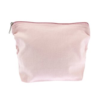 Pale Pink Cotton Zip Pouch 24cm x 17cm 
