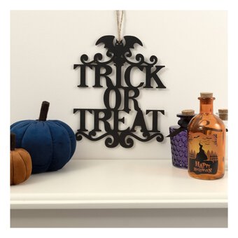 Black Trick or Treat Sign image number 4