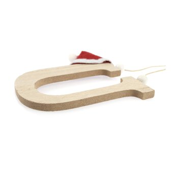 Hanging Wooden Christmas Letter U 9cm image number 4