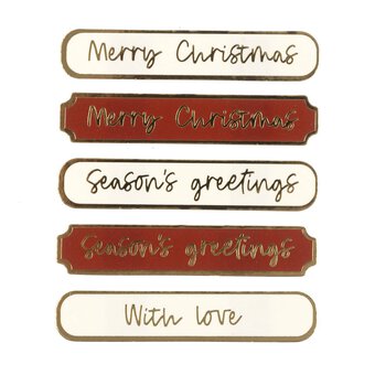 Christmas Phrase Foiled Card Toppers 5 Pack
