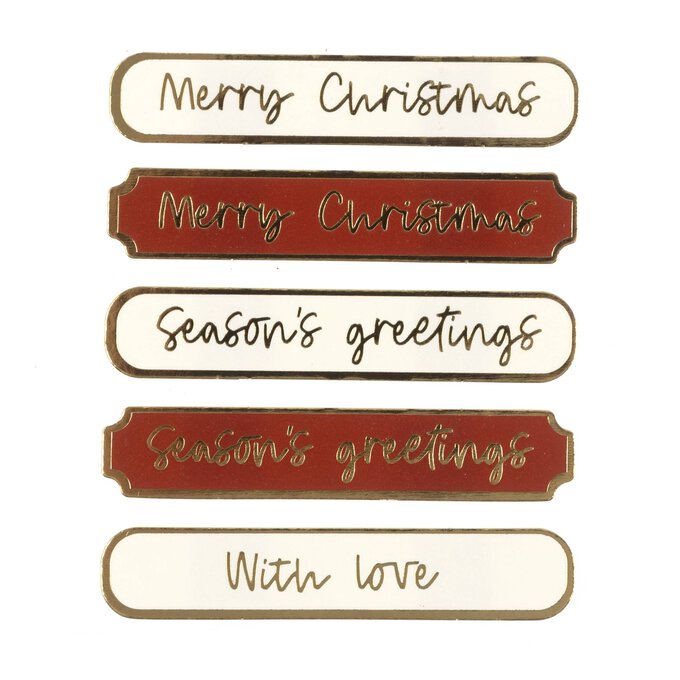 Christmas Phrase Foiled Card Toppers 5 Pack image number 1