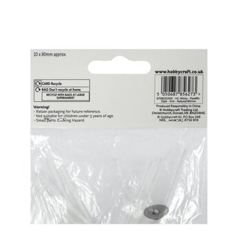 Pre-Waxed Wick Assemblies for Paraffin Wax 80mm 10 Pack image number 5