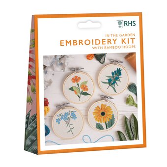 RHS In the Garden Mini Embroidery Kit 4 Pack