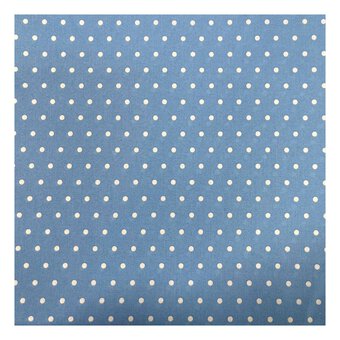 Pale Blue Simple Polka Polycotton Fabric by the Metre image number 2