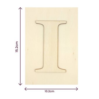 Wooden Letter I Plaque 10cm x 15cm image number 4