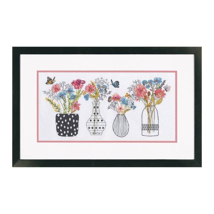 Dimensions Wildflower Vases Counted Cross Stitch Kit 41cm x 20cm image number 1