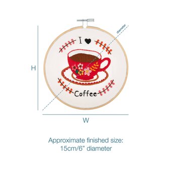 Trimits I Love Coffee Embroidery Hoop Kit image number 3