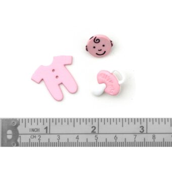 5/8 Pink Buttons, 3 Packages