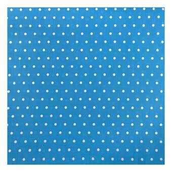 Turquoise Simple Polka Polycotton Fabric by the Metre image number 2