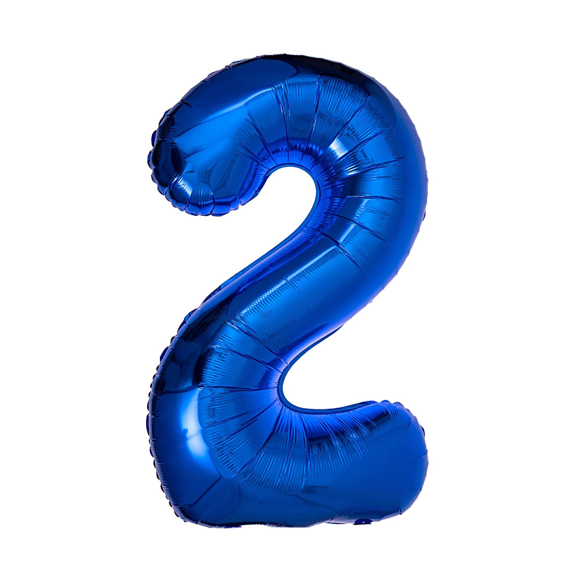 Blue foil number deals balloons