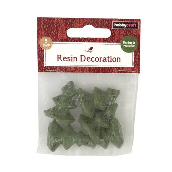 Christmas Tree Resin Decorations 5 Pack image number 3