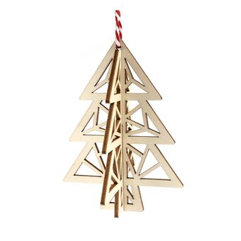 Hanging Wooden Decoration Laser Cut-Out Tree 10cm