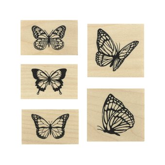 Butterfly Wooden Stamp Set 5 Pieces