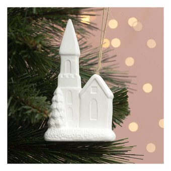 Hanging Ceramic Church Decoration 10cm