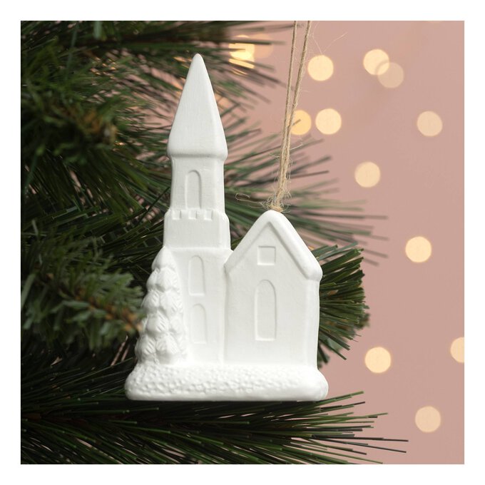 Hanging Ceramic Church Decoration 10cm image number 1