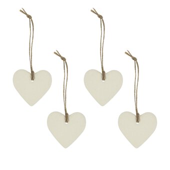 Hanging Ceramic Hearts 4cm 4 Pack