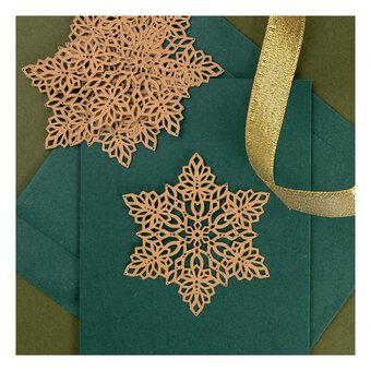 Kraft Laser-Cut Paper Snowflakes 5 Pack 