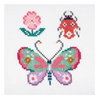 Trimits Butterfly and Bug Mini Cross Stitch Kit 13cm x 13cm image number 2