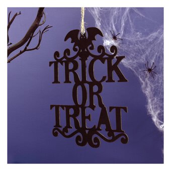 Black Trick or Treat Sign