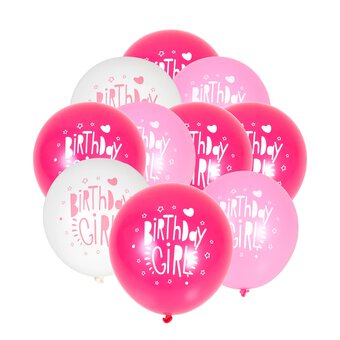 Ginger Ray Pink Happy Birthday Latex and Orb Double Stuffed Party Balloon Decorations Pack of 3