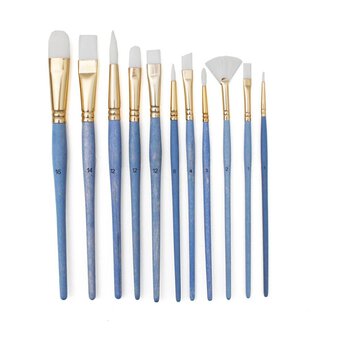 HARRIS ARTIST PAINT BRUSHES SET FLAT / ROUND / ANGLED FITCH HEAD HOBBY  CRAFT DIY