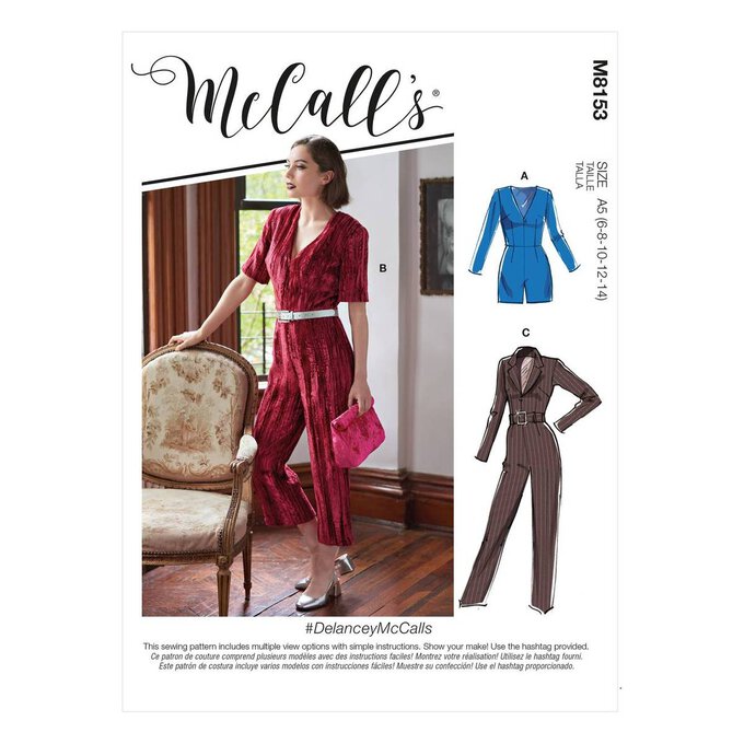 McCall's Delancey Jumpsuits Sewing Pattern M8153 (16-24)