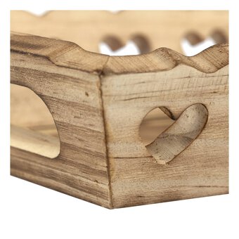 Wooden Heart Tray 40cm x 13cm x 4cm image number 3