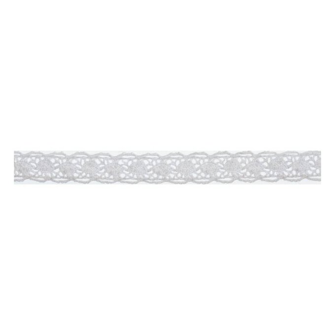 White Cotton Lace Scallop Ribbon 10mm x 5m | Hobbycraft