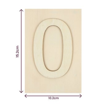 Wooden Number 0 Plaque 10cm x 15cm image number 4