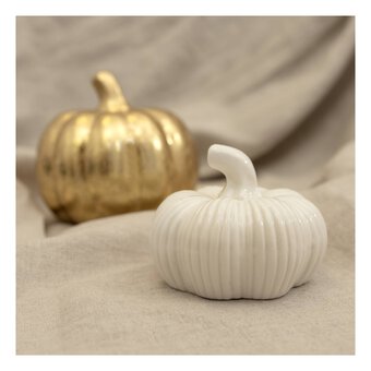 Glazed Textured Ceramic Pumpkin 8cm