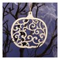 Hanging Wooden Intricate Pumpkin Decoration 13cm  image number 1