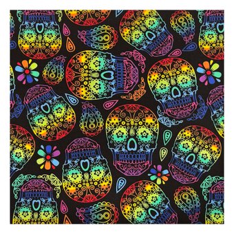 Sugar Skull Polycotton Fabric by the Metre