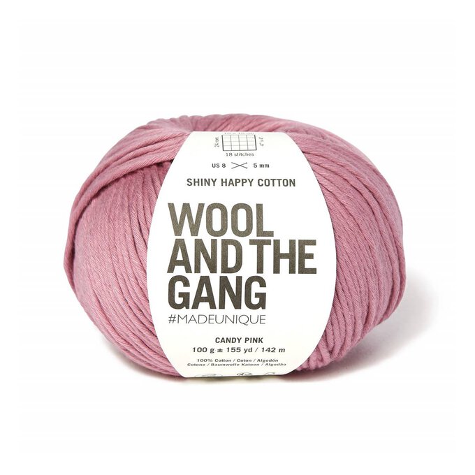 Wool and the Gang Candy Pink Shiny Happy Cotton 100g image number 1