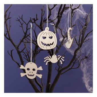 Wooden Halloween Decorations 4 Pack 