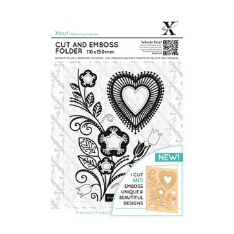 Xcut Heart Cut and Emboss Folder 11cm x 15cm