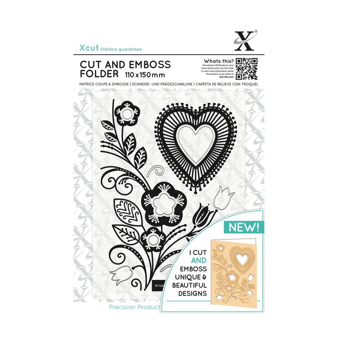 Xcut Heart Cut and Emboss Folder 11cm x 15cm image number 1