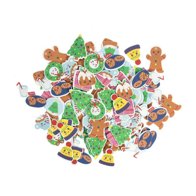 Christmas Feast Foam Stickers 42 Pack image number 1