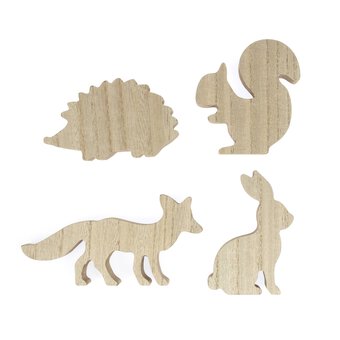 Wooden Woodland Animals 4 Pack