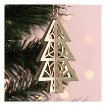 Hanging Wooden Decoration Laser Cut-Out Tree 10cm