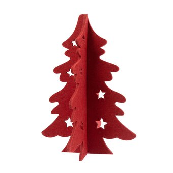 Red 3D Felt Tree 28cm